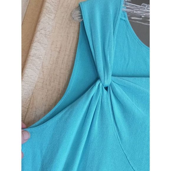 Joseph A Asymmetric Sleeveless Knitted Top In Ocean Blue Size XL - Picture 4 of 7